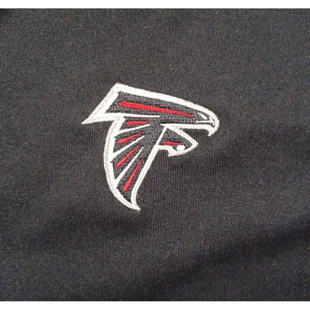 Atlanta Falcons Shirt Mens‎ M Black 1/4 Zip Polo Reebok Embroidered Logo